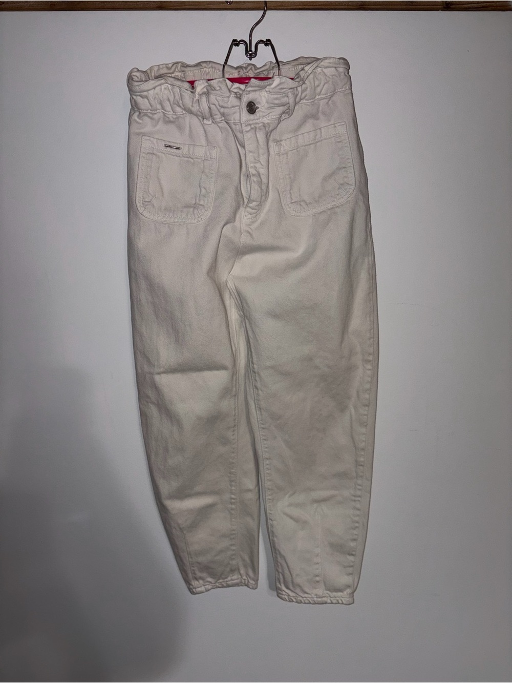 ZARA Women's Cream Slim Straight Jeans